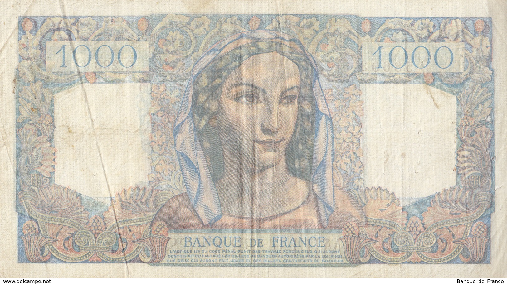 Billet 1000 F Minerve Et Hercule Du 11-7-1946 FAY 41.15 Alph. Q.293 - 1 000 F 1945-1950 ''Minerve Et Hercule''