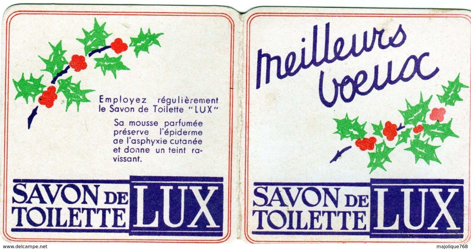 Ancien Calendrier Savon De Toilette LUX 1939 - - Petit Format : 1921-40