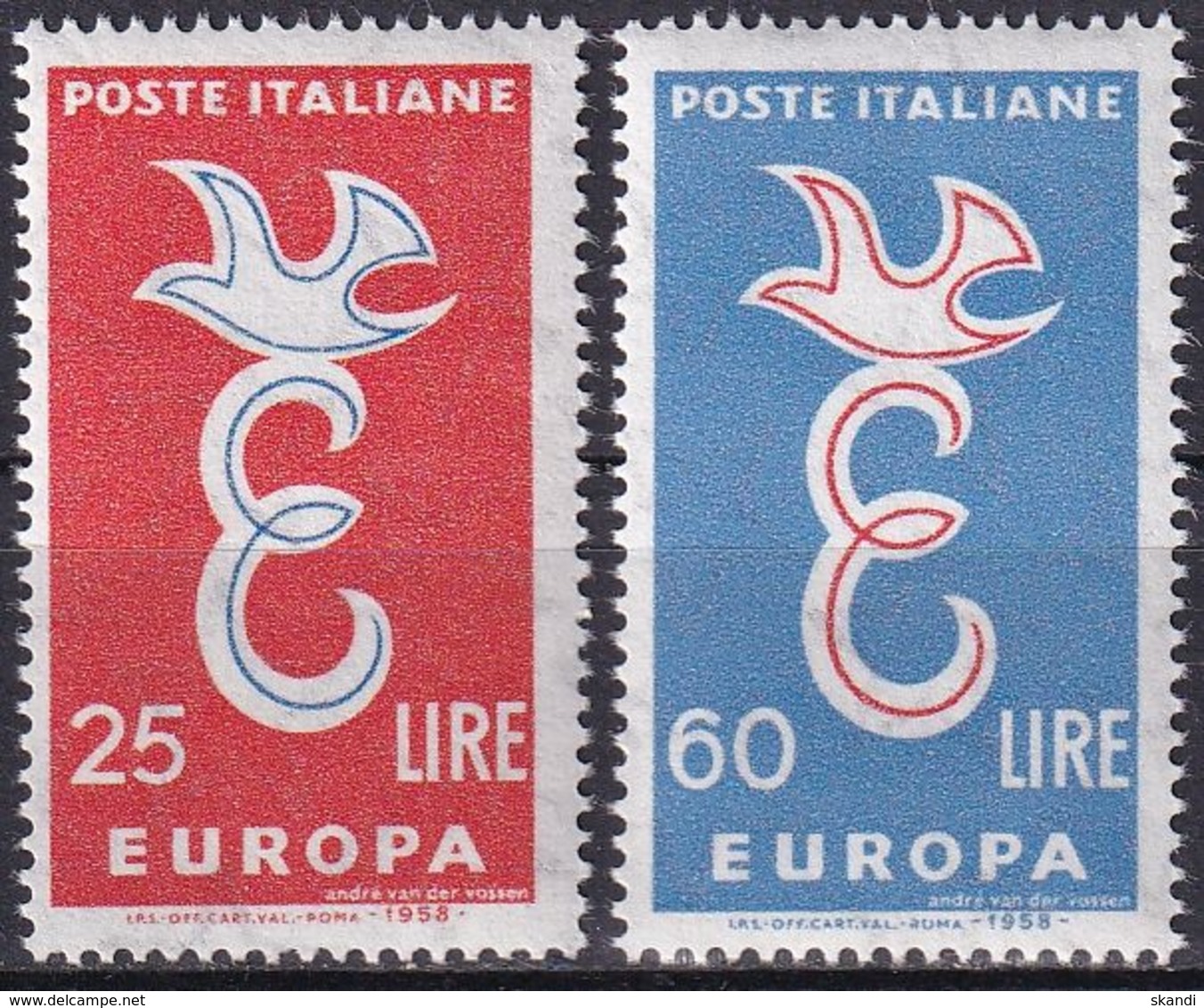 ITALIEN 1958 Mi-Nr. 1016/17 ** MNH - CEPT - 1958