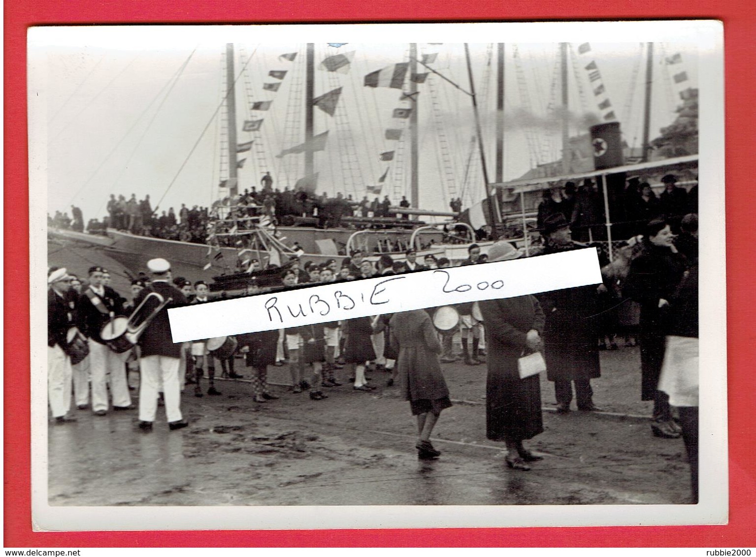 SAINT MALO FEVR. 1936 BATEAU DES MARINS ESPLANADE SAINT VINCENT POUR LA BENEDICTION DES BATEAUX PARTANT POUR TERRE NEUVE - Orte