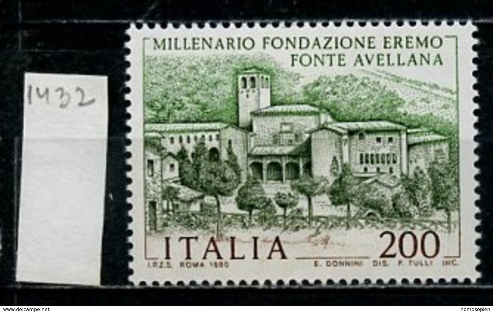 Italie - Italy - Italien 1980 Y&T N°1432 - Michel N°1700 *** - 200l Monastère De Fonte Avellan - 1971-80: Mint/hinged