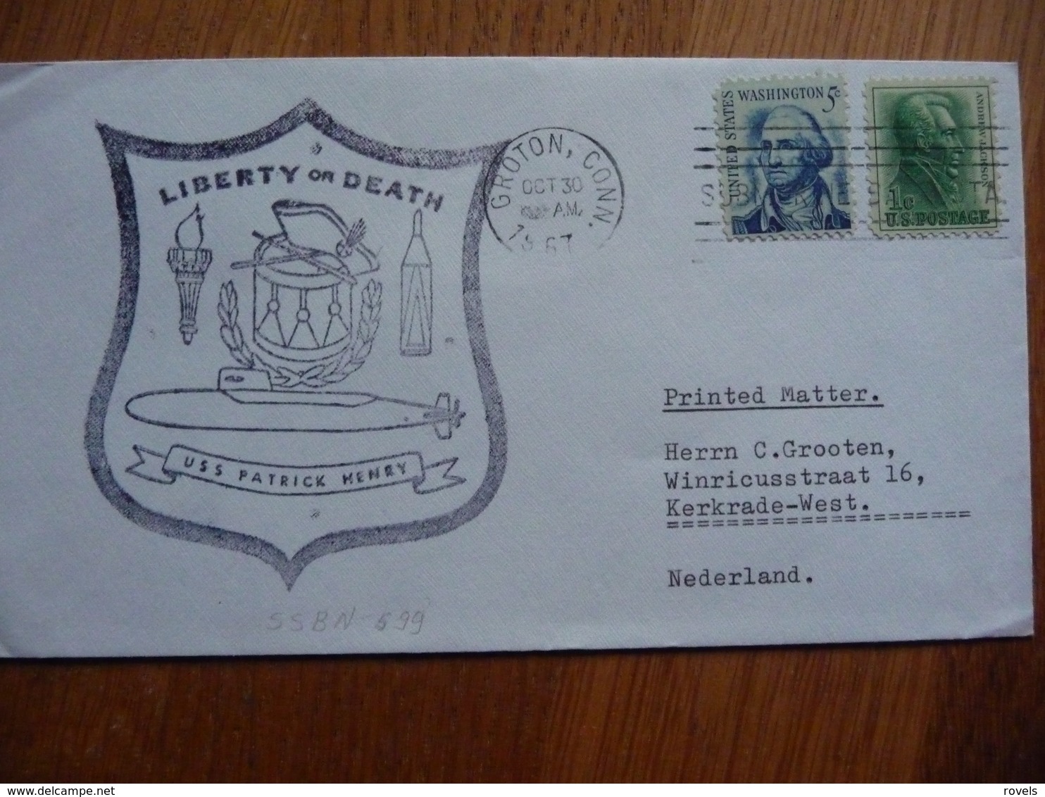 (us) Schiffpost Shipmail  USS PATRICK HENREY LIBERTY OR DEATH 1967 1967 UNITED STATES - Boten