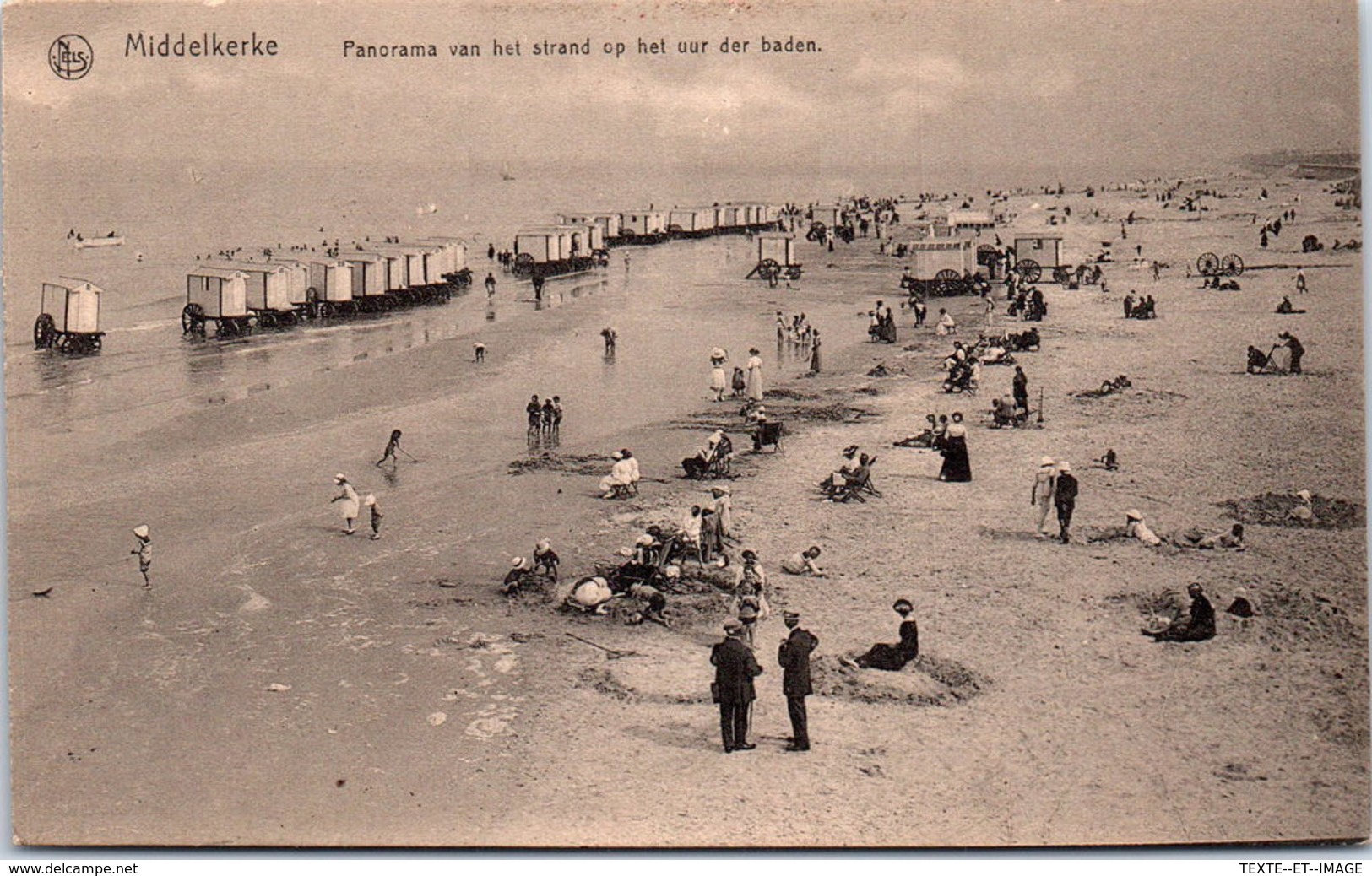 Belgique - Flandre Occidentale - MIDDELKERKE - Panorama Van Het Strand Op Het Uur Der Baden - Middelkerke