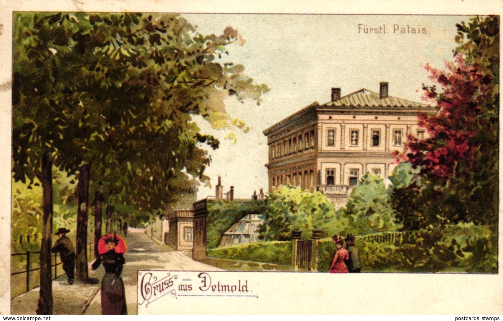 Detmold, Fürstl. Palais, Kkünstlerkarte, Um 1900/05 - Hanau