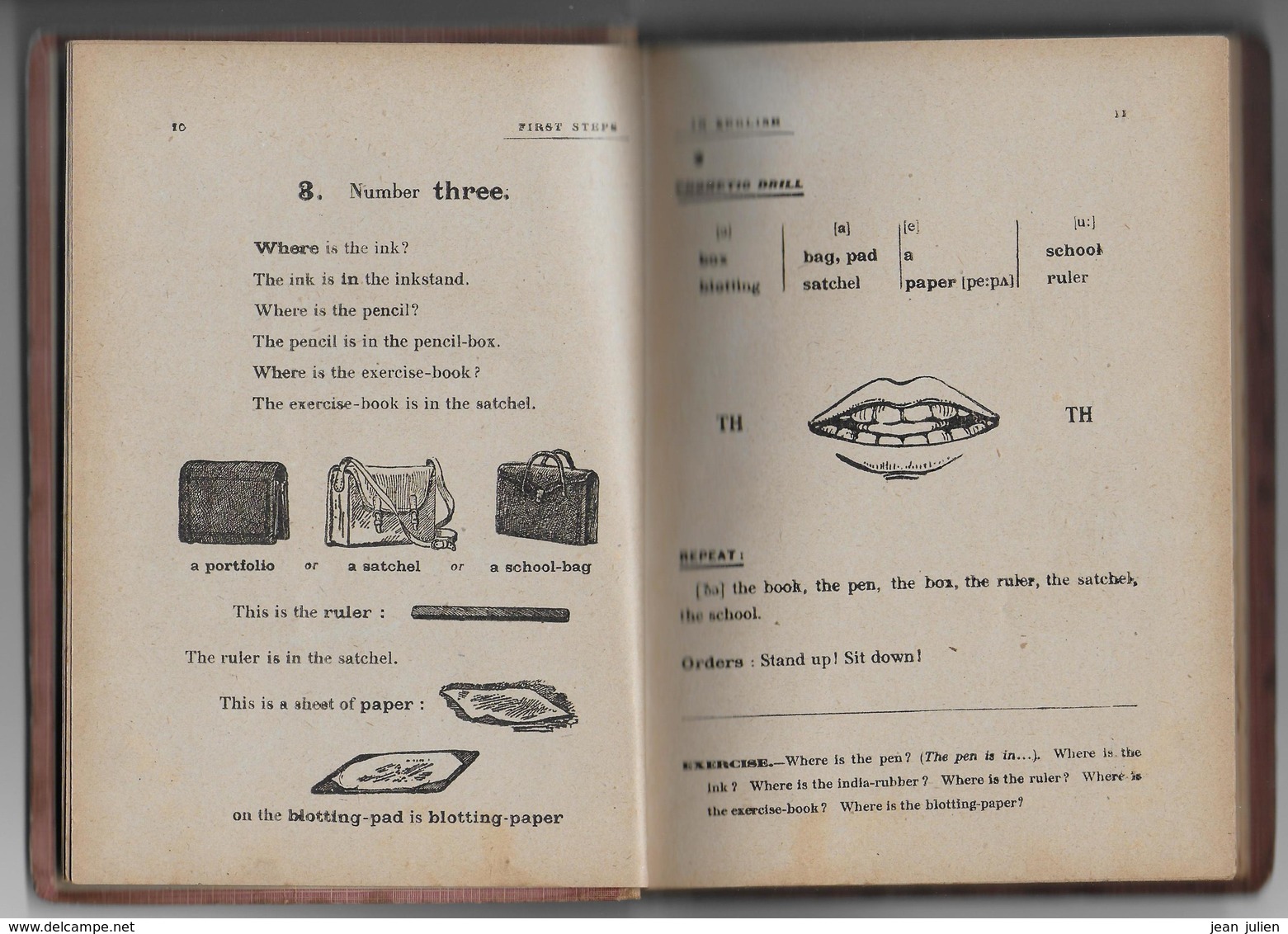 FIRST STEPS IN ENGLISH - Editeur : H.DIDIER - 1919 - Trés Rare - Apprendre La Langue Anglaise - 6 Scans - Education/ Teaching