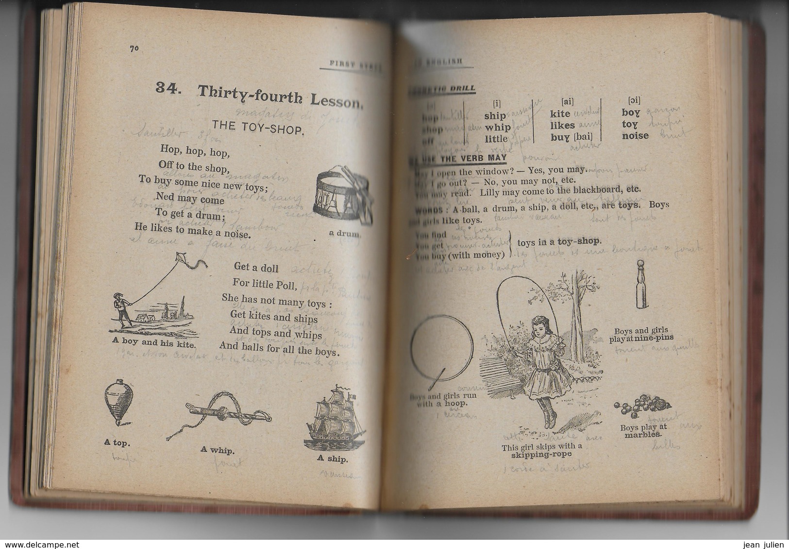 FIRST STEPS IN ENGLISH - Editeur : H.DIDIER - 1919 - Trés Rare - Apprendre La Langue Anglaise - 6 Scans - Opvoeding/Onderwijs