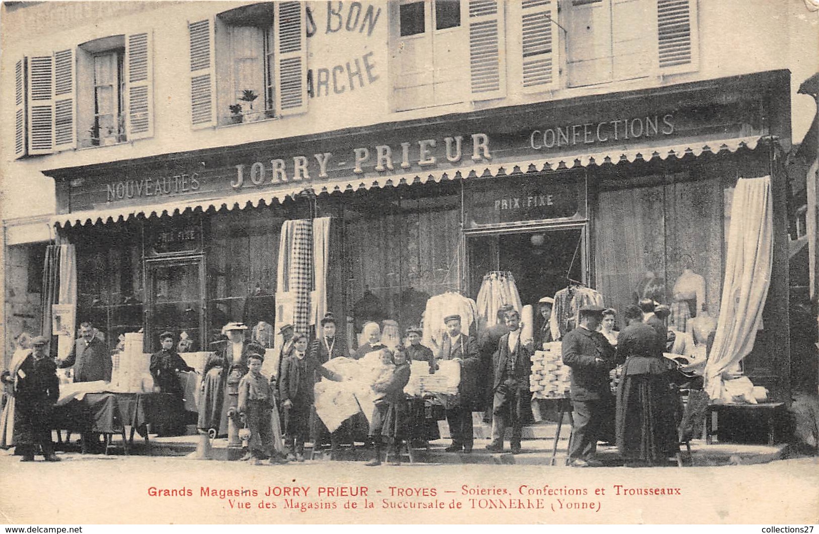 89-TONNERRE-GRANDS MAGASINS JORY PRIEUR ,SOIERIES, CONFECTIONS ET TROUSSEAUX, VUE DES MAGASINS DE LA SUCCRUSALE - Tonnerre