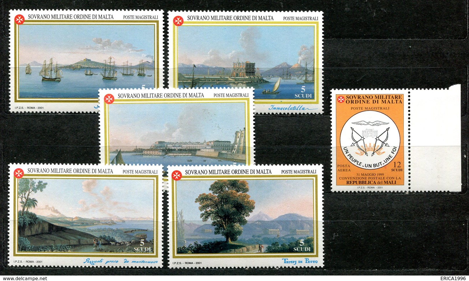 Z1416 SOVRANO MILITARE ORDINE DI MALTA SMOM 2001 Lotto Di 8 Serie Complete + 3 Foglietti, MNH**, Ottime Condizioni - Sovrano Militare Ordine Di Malta