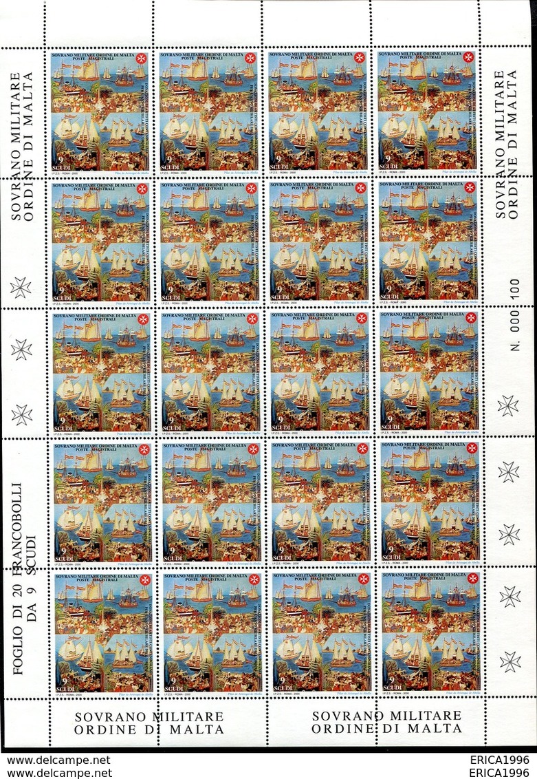 Z1417 SOVRANO MILITARE ORDINE DI MALTA SMOM 2000 Donazioni Di Artisti Contemporanei, 9 S., Foglio Completo, MNH**, Ottim - Sovrano Militare Ordine Di Malta