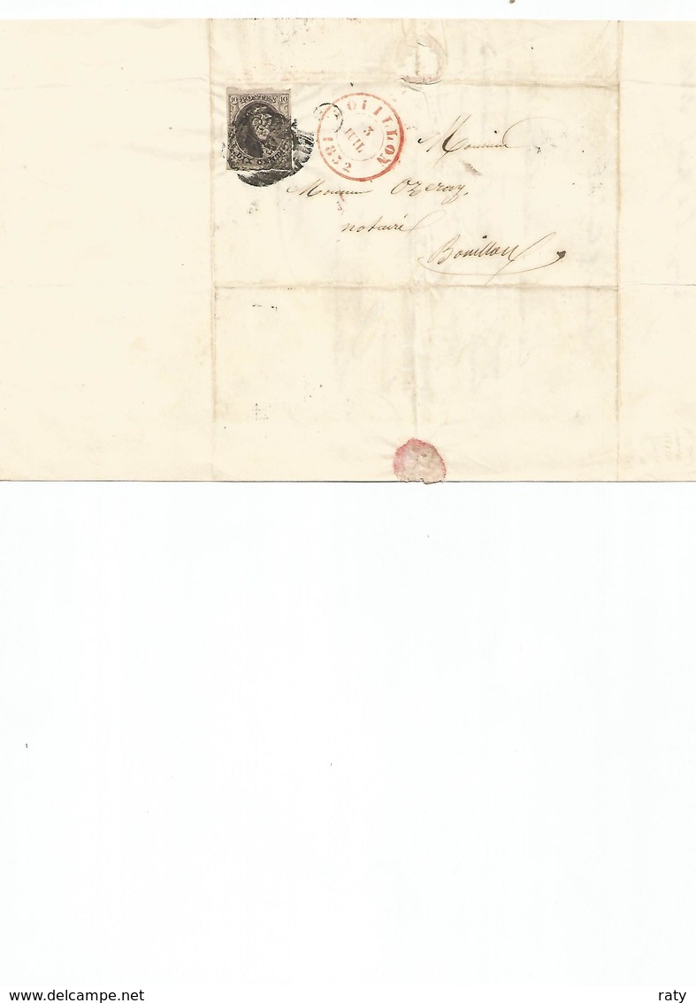 Lettre De  SUGNY Pour Bouillon Du 2 Juin 1852 . - 1851-1857 Médaillons (6/8)