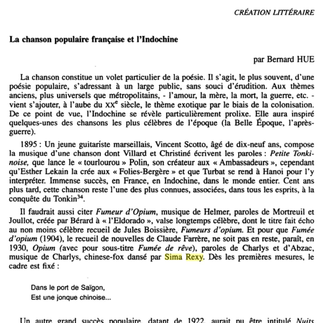 CAF CONC DANSE SIMA REXY PARTITION OPIUM FUMÉE DE RÊVE CHARLYS ABZA 1930 ELDORADO CHINESE FOX INDOCHINE MILITARIA RIMA - Autres & Non Classés