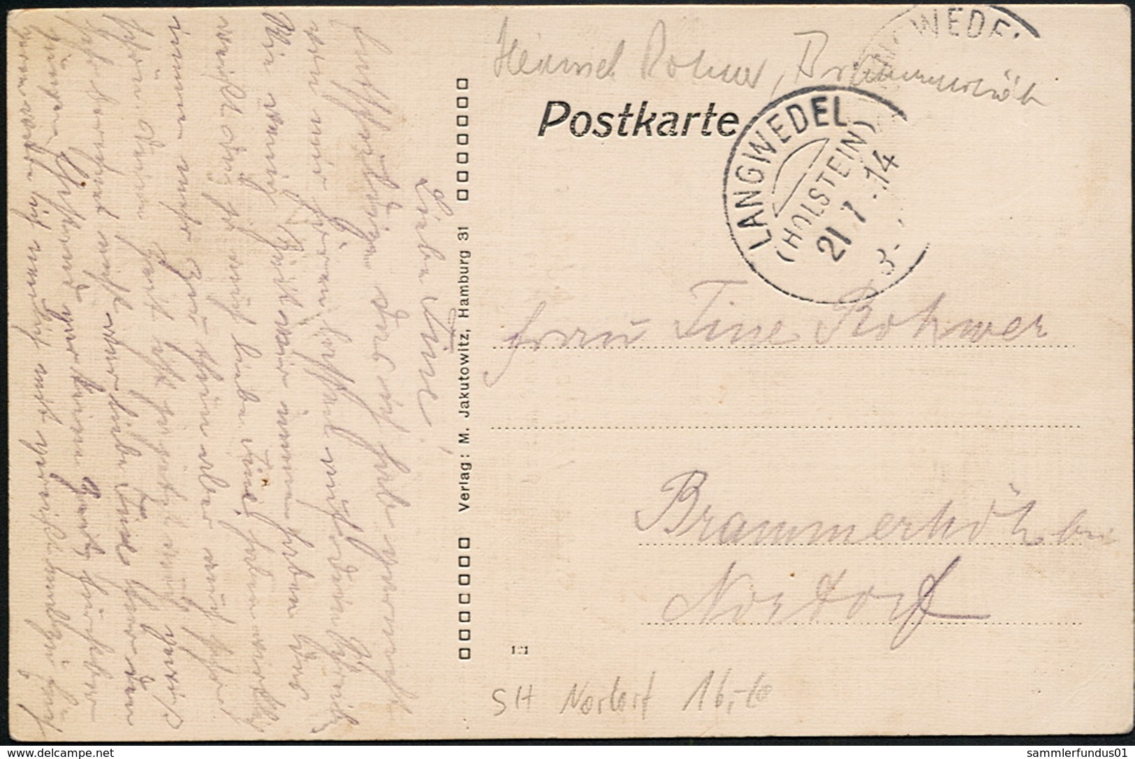 AK/CP Manhagen  Langwedel  Gasthaus Mühle  Nortorf      Gel/circ. 1914   Erhaltung/Cond. 2  Nr. 00736 - Sonstige & Ohne Zuordnung