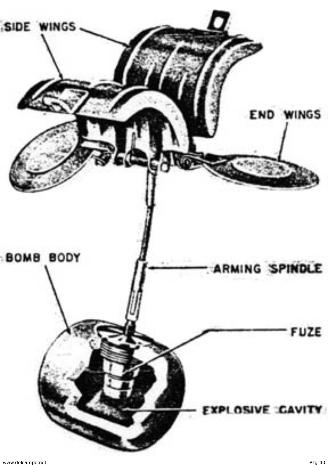 German SD-2 Ex bomb body with fuze bombe allemande à parachute WW2