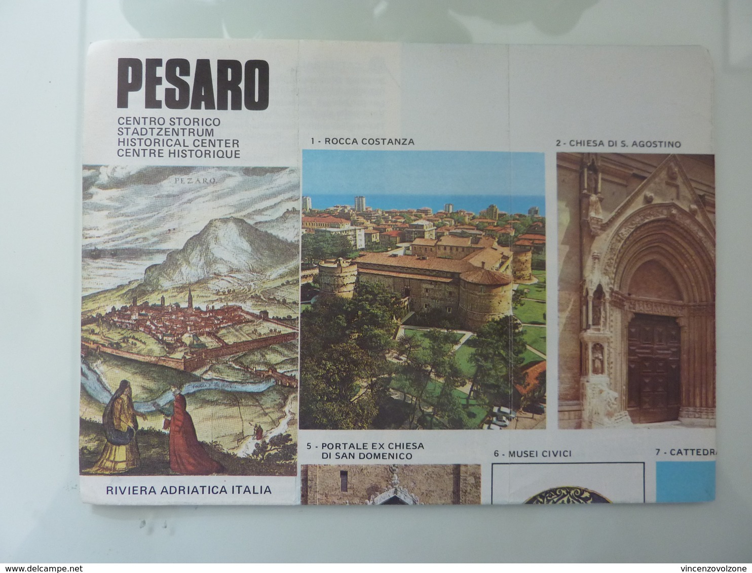 Pieghevole Illustrato "PESARO Centro Storico RIVIERA ADRIATICA ITALIA" Anni '70 - Dépliants Turistici