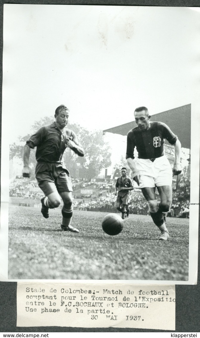 Photo De Presse Originale Football Tournoi FC Sochaux Bologne Mai 1937 - Deportes