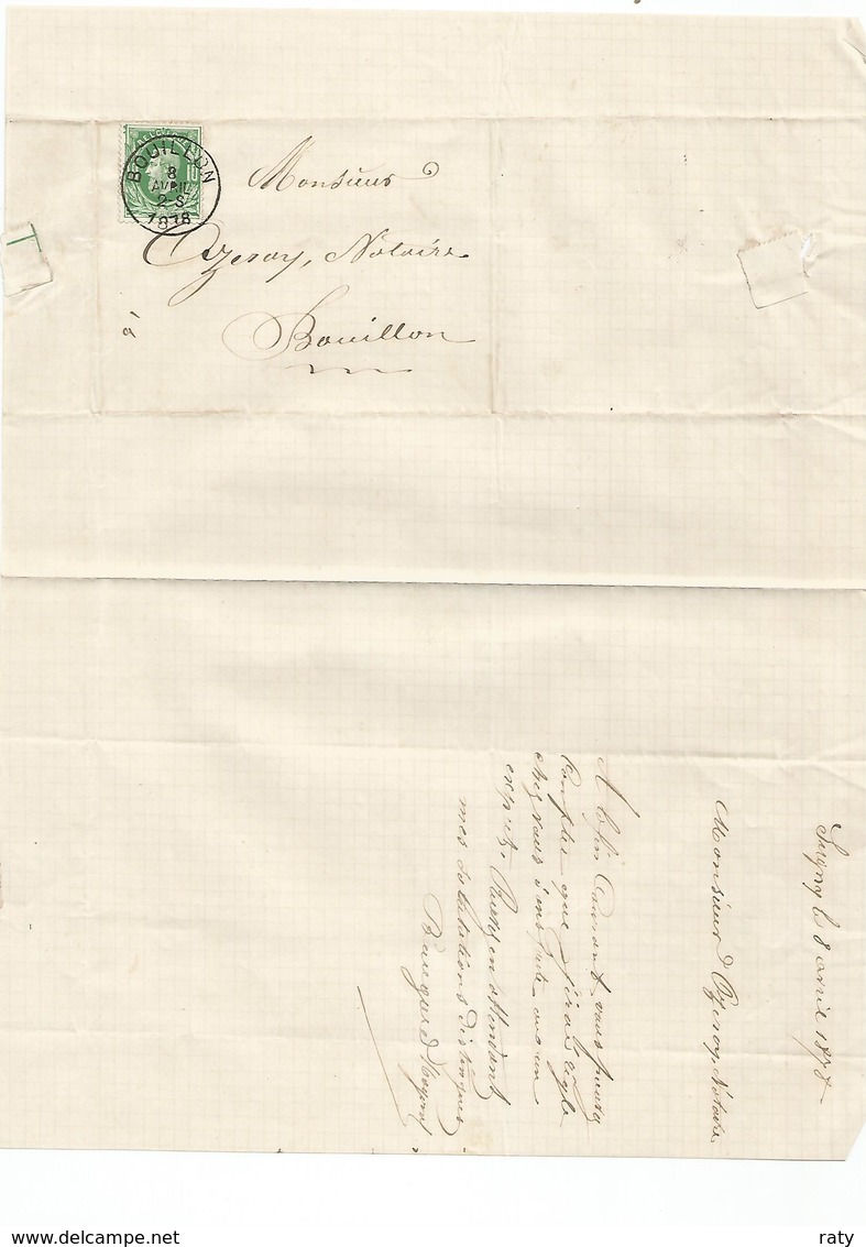 7  Belles Lettre De Bouillon-Sensenruth-Corbion -Sugny-.....de 1877-1882-1876-1878-1875- - 1869-1883 Léopold II
