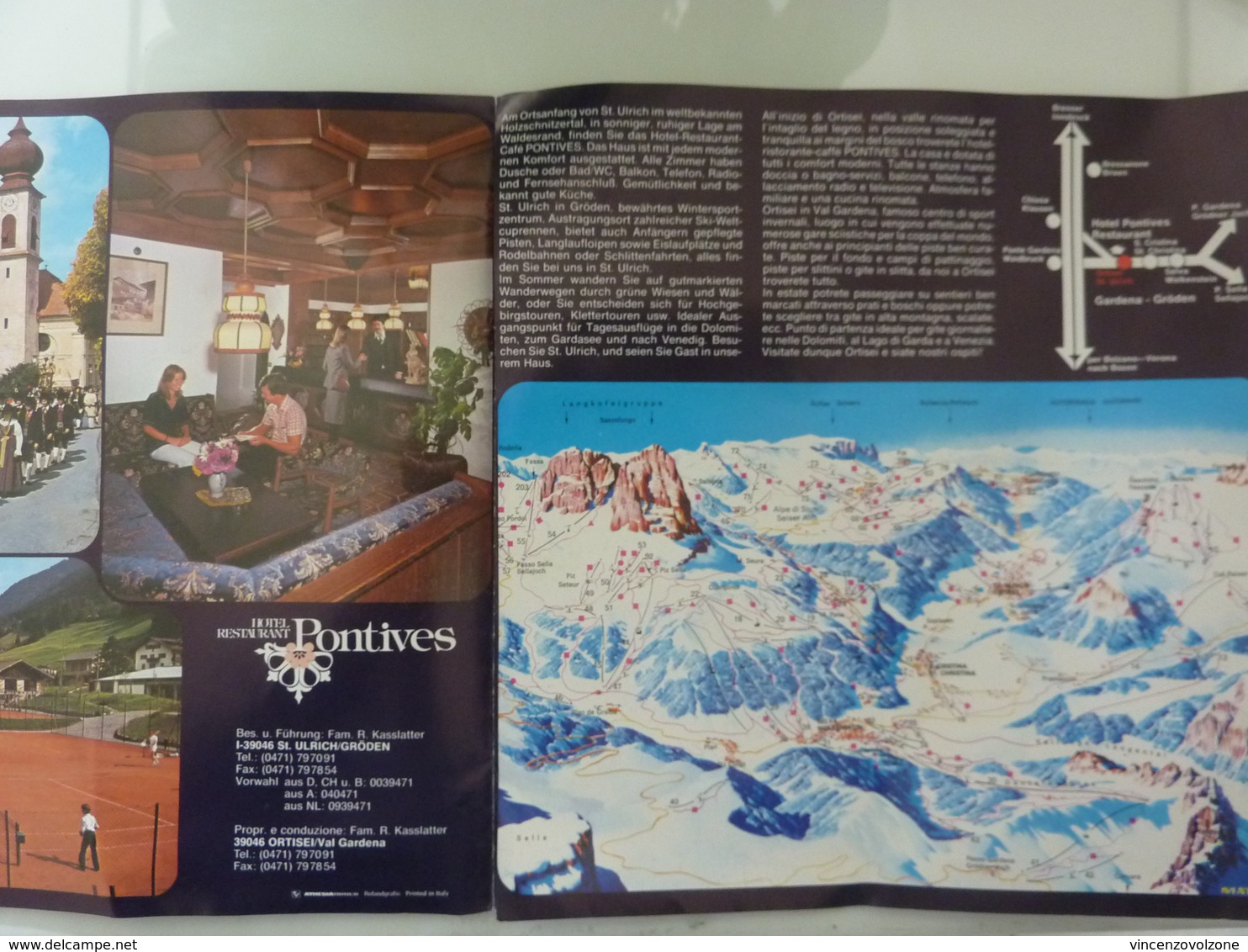 Pieghevole Illustrato "HOTEL RESTAURANT PONTIVES ORTISEI" - Tourism Brochures