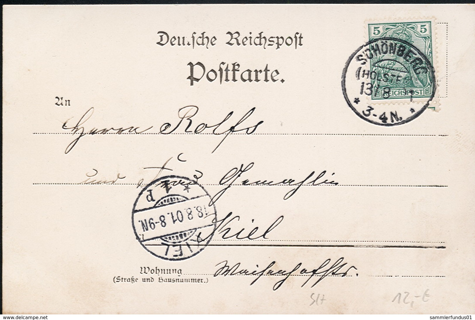 AK/CP Schönberg  Schönberger Strand  Kiel     Gel/circ. 1901   Erhaltung/Cond. 2  Nr. 00744 - Schoenberg