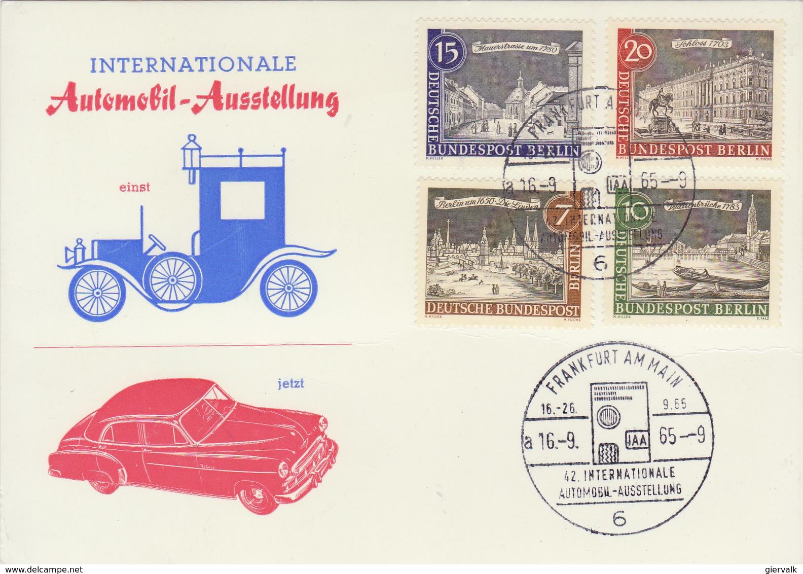 GERMANY (Berlin) 1965 Postcard International Car Exhibition.BARGAIN.!! - Brieven En Documenten