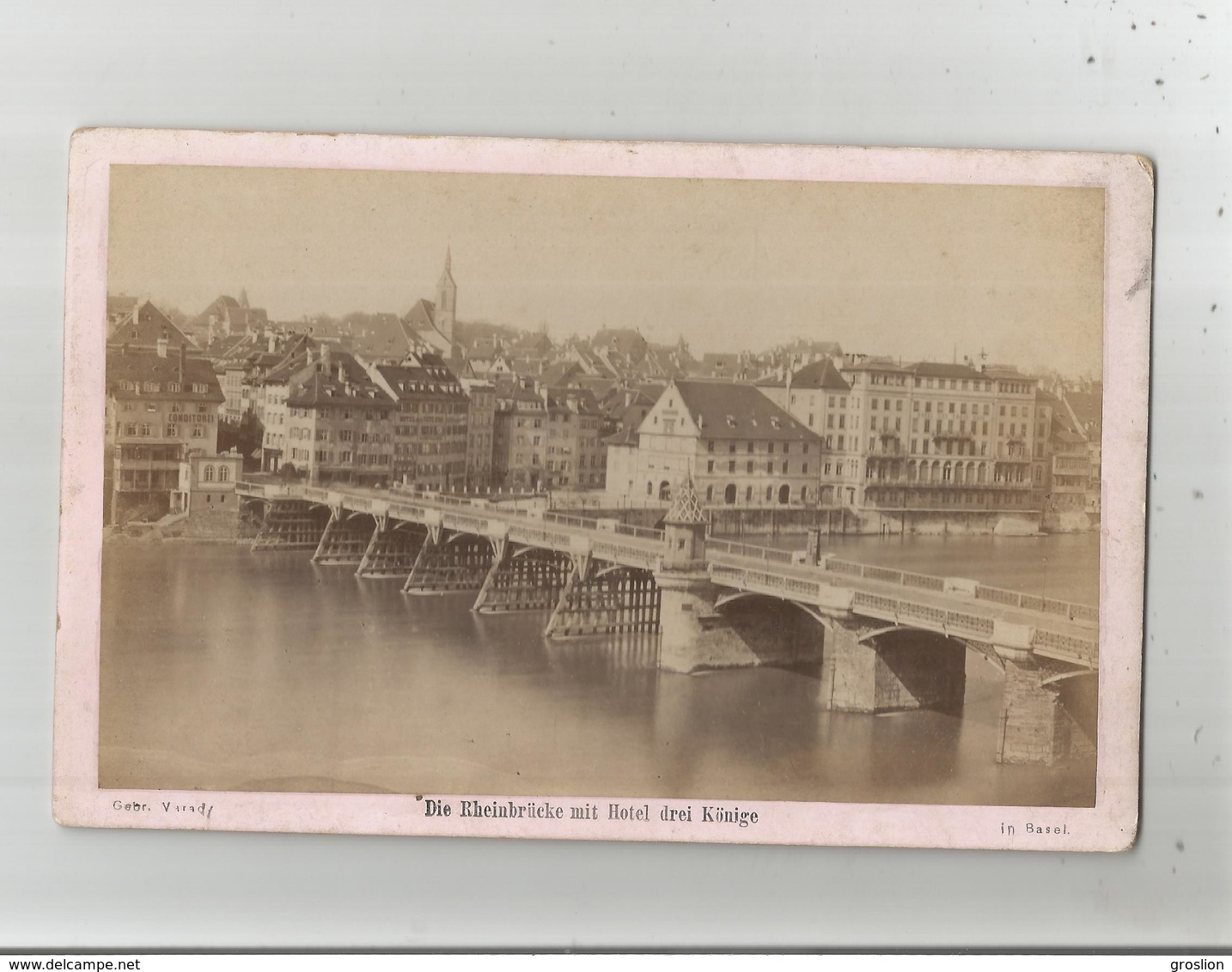 BASEL (BALE) DIE RHEINBRUCKE MIT HOTEL DREI KONIGE  (PHOTO 1877 ) - Plaatsen