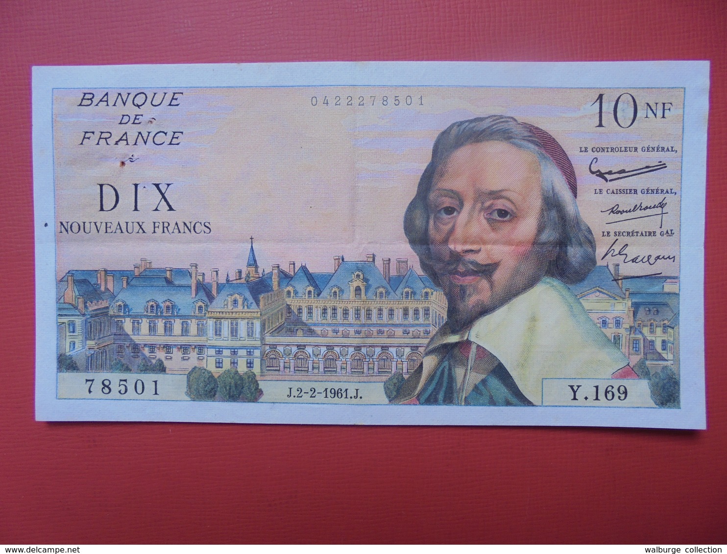 FRANCE 10 NOUVEAUX FRANCS 1961 PEU CIRCULER (EPINGLES) - 10 NF 1959-1963 ''Richelieu''