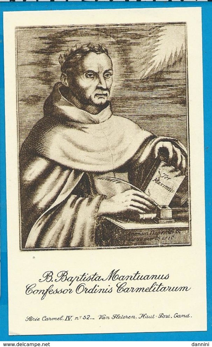 Holycard    Van Fleteren   Carmel IV    52    B. Babtista Mantuanus - Santini