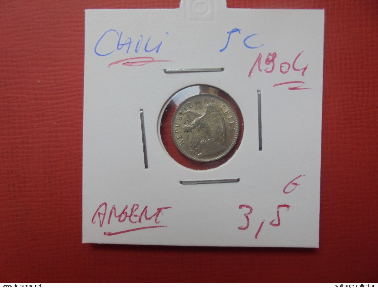 CHILI 5 CENTIMOS 1904 ARGENT - Chile