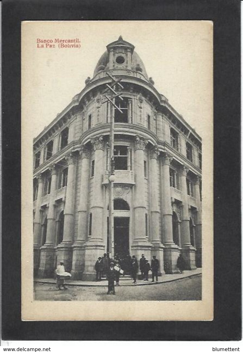 CPA Bolivie Bolivia écrite La Paz Banque - Bolivia