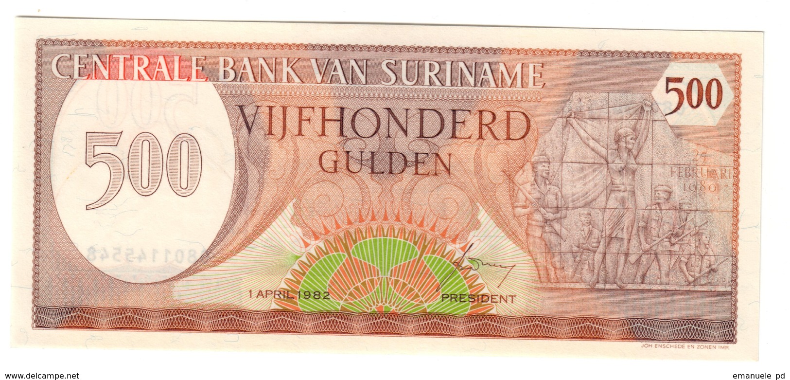 Suriname 500 Gulden 1985 UNC .C3. - Suriname
