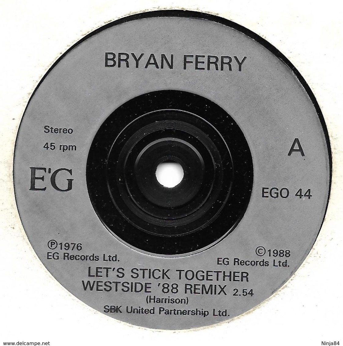 SP 45 RPM (7")   Bryan Ferry / Roxy Music  "  Let's Stick Together  "  Angleterre - Rock