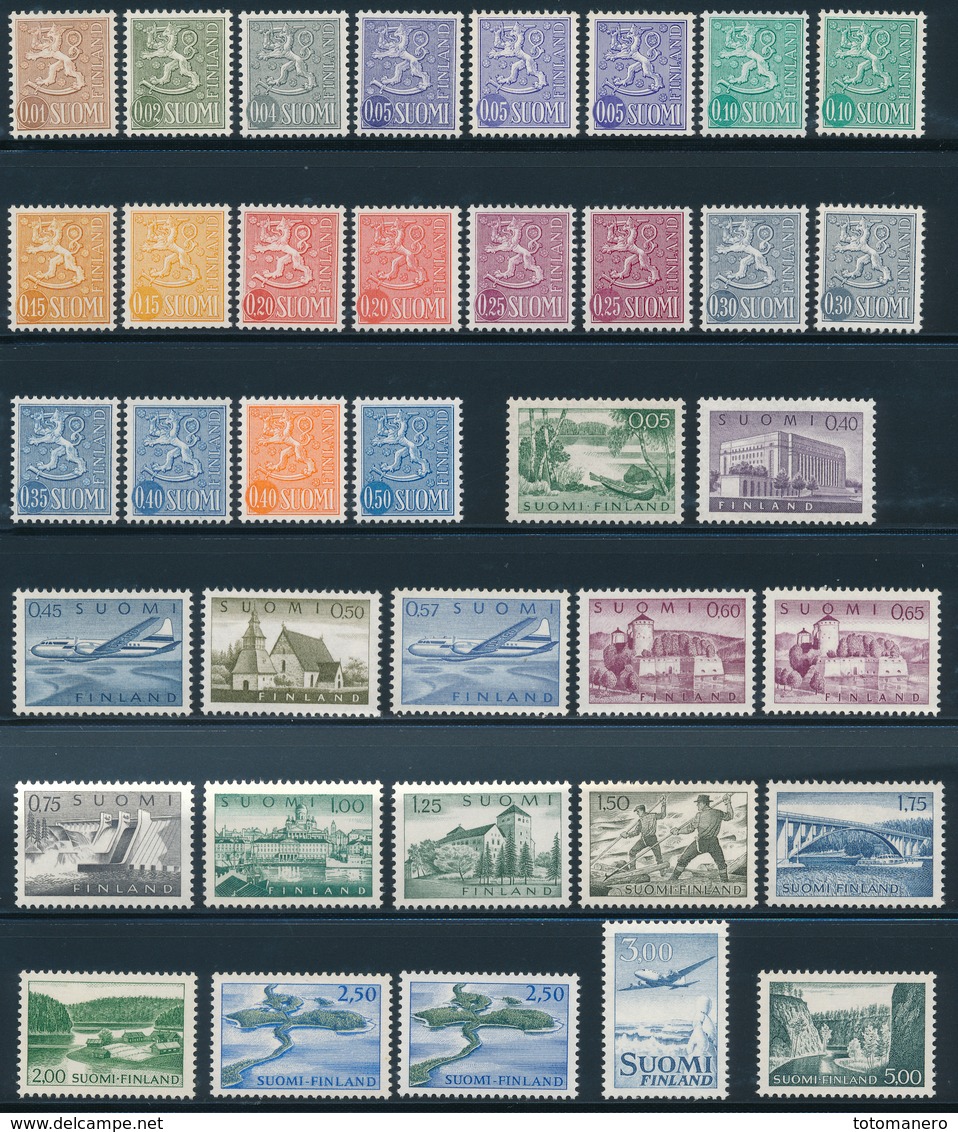 FINLAND, M-63 Definitive Complete Set On HaP Ordinary Fluorescent Paper** - Nuovi