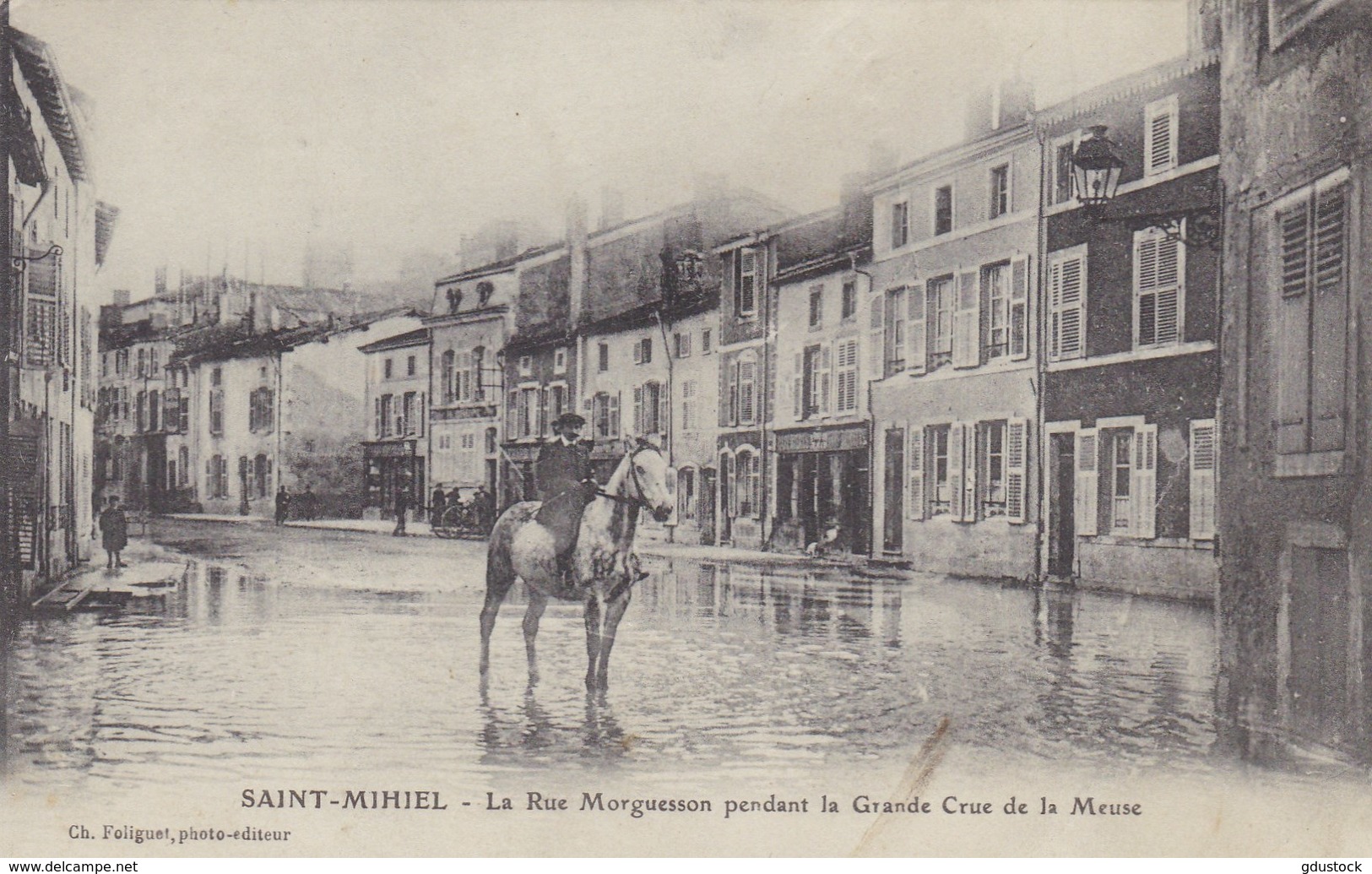 Meuse - Saint-Mihiel - La Rue Morguesson Pendant La Grande Crue De La Meuse - Saint Mihiel