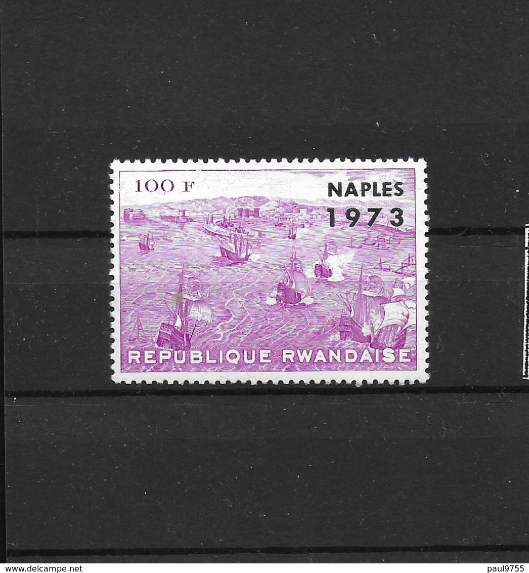 REPUBLIQUE RWANDAISECOB 560 A SURCHARGE ARGENT NAPLES 1973 - Oblitérés