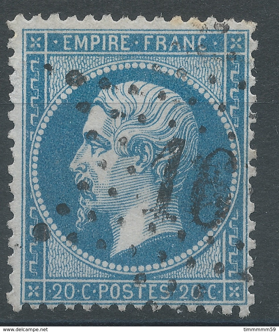 Lot N°47296  N°22, Oblit étoile Chiffrée 16 De PARIS (R. Turbigo) - 1862 Napoléon III