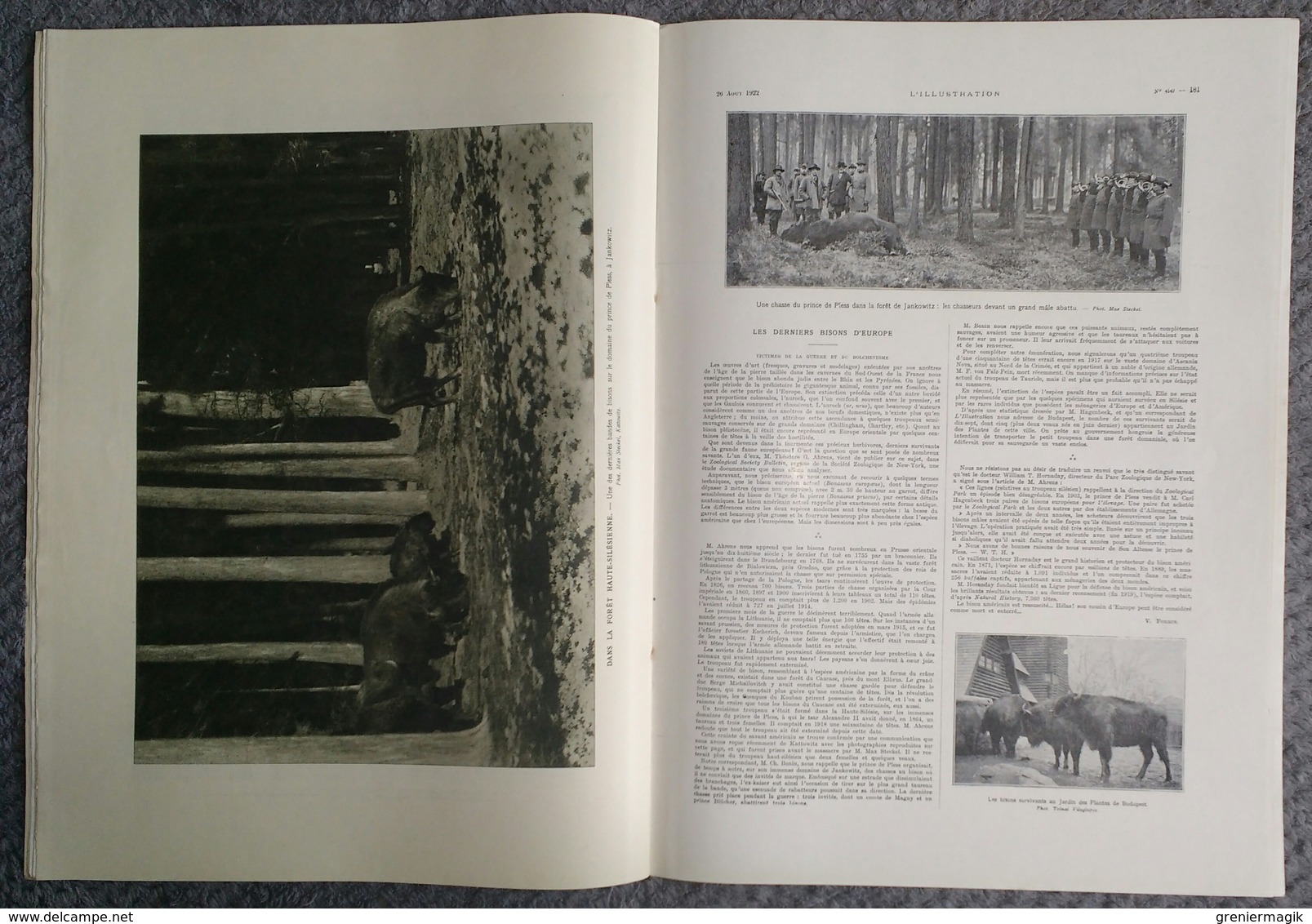 L'Illustration 4147 26 aout 1922 Première borne de la voie sacrée/Ernest Lavisse/Gabriele d'Annunzio/Haute-Silésie bison