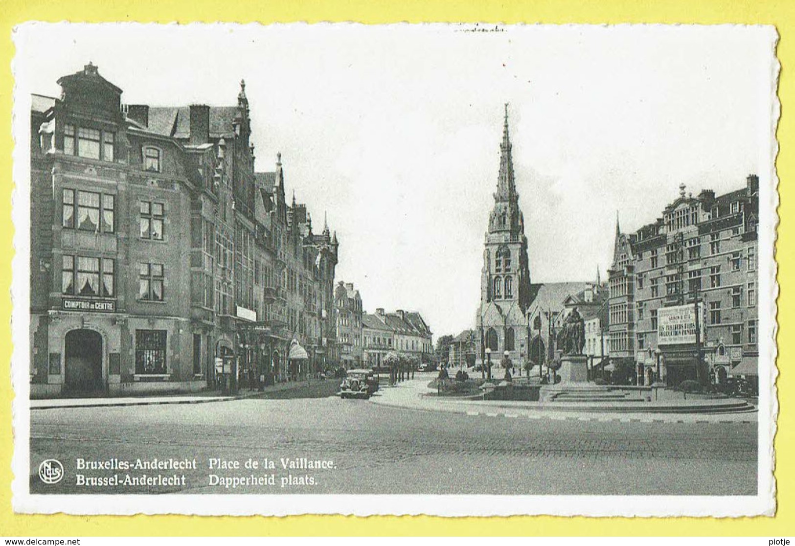 * Anderlecht (Brussel - Bruxelles) * (Nels, Edit A. Durr Et Fils, Nr 54) Place De La Vaillance, Square, église, Oldtimer - Anderlecht