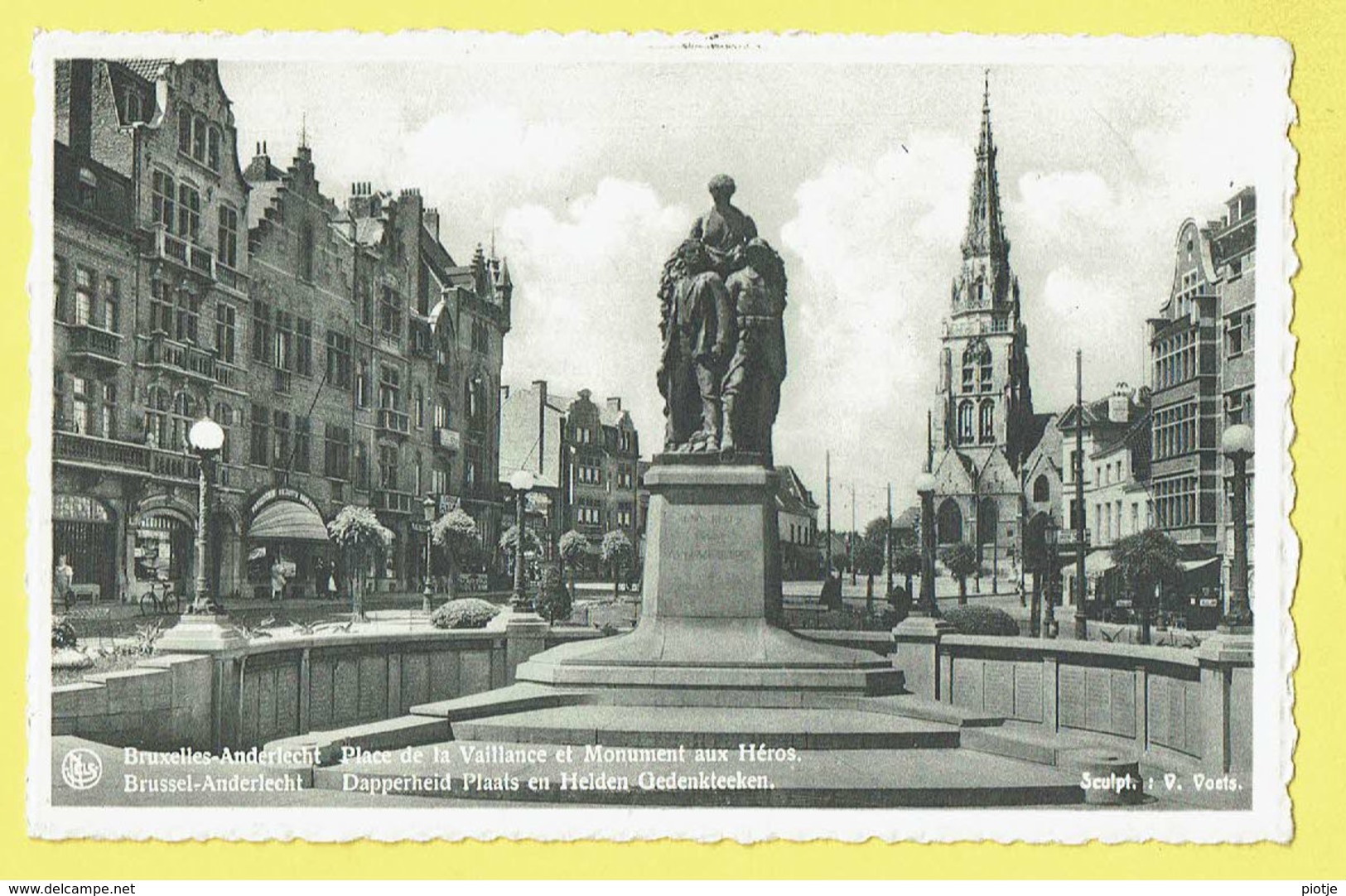 * Anderlecht (Brussel - Bruxelles) * (Nels, Edit A. Durr Et Fils, Nr 56) Place De La Vaillance, Monument Aux Héros, Rare - Anderlecht