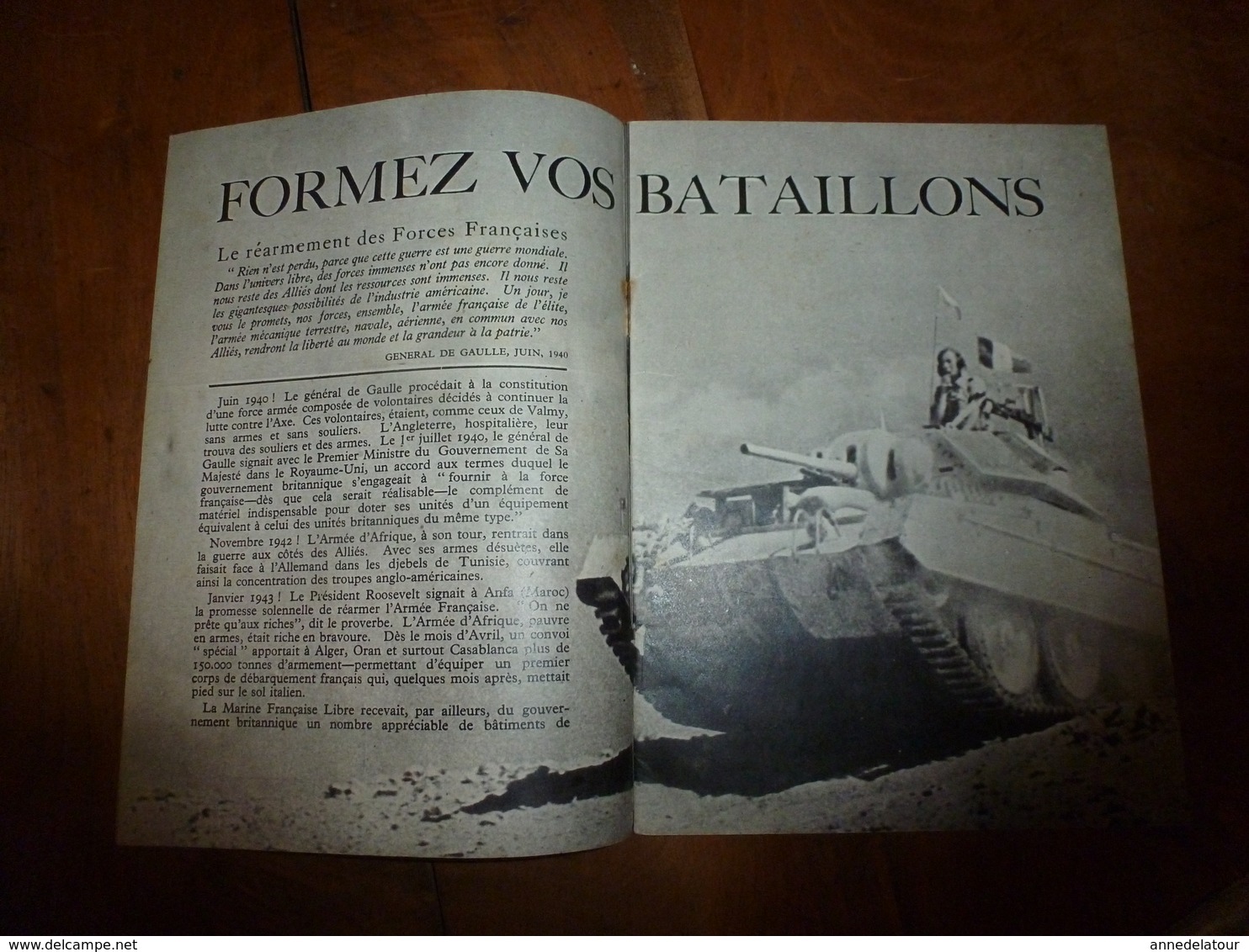 1940  FORMEZ VOS BATAILLONS ,par Le Général DE GAULLE (document Original) - Phrase De Winston Churchill (dernière Image) - Sonstige & Ohne Zuordnung