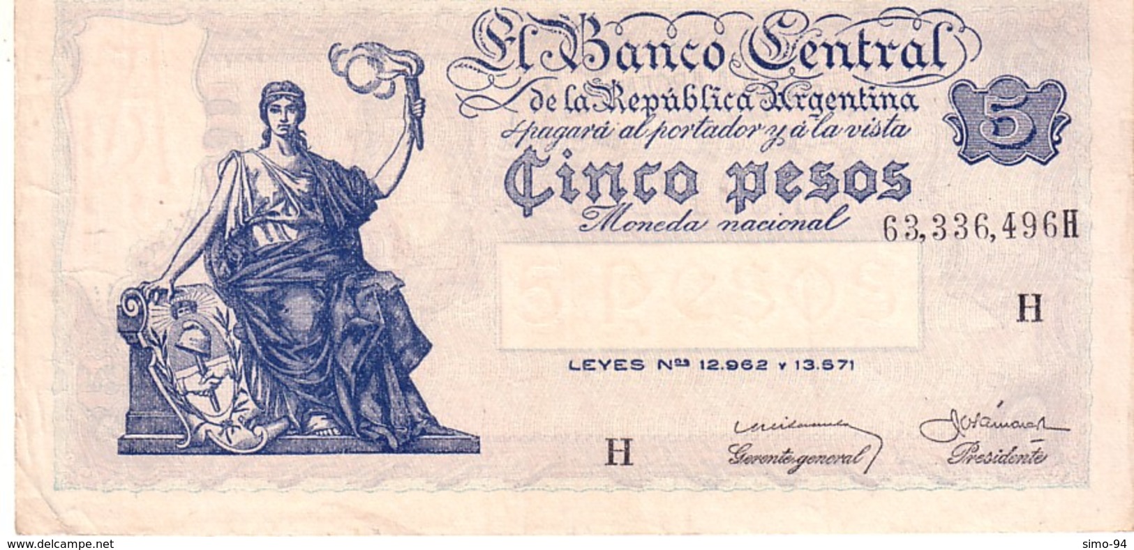 Argentina P.252   5  Pesos  1935 Au - Argentina