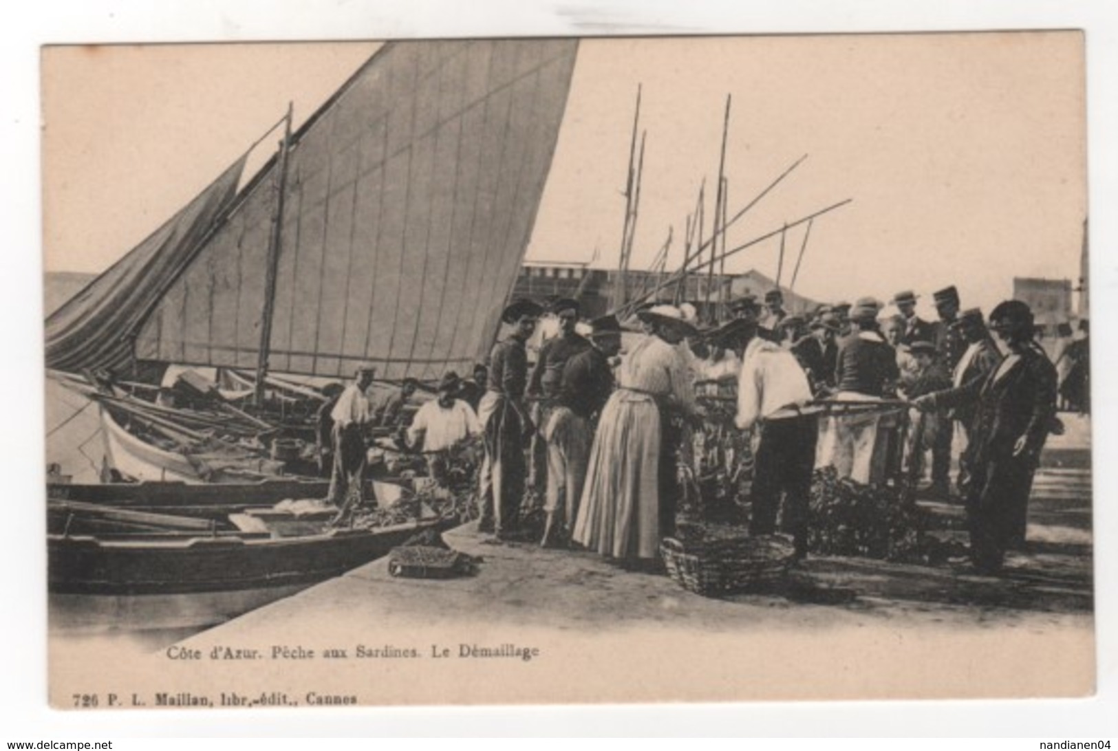 ** CPA - 06 - Côte D'Azur - Top -  Pêche Aux Sardines - Le Démaillage - Cannes