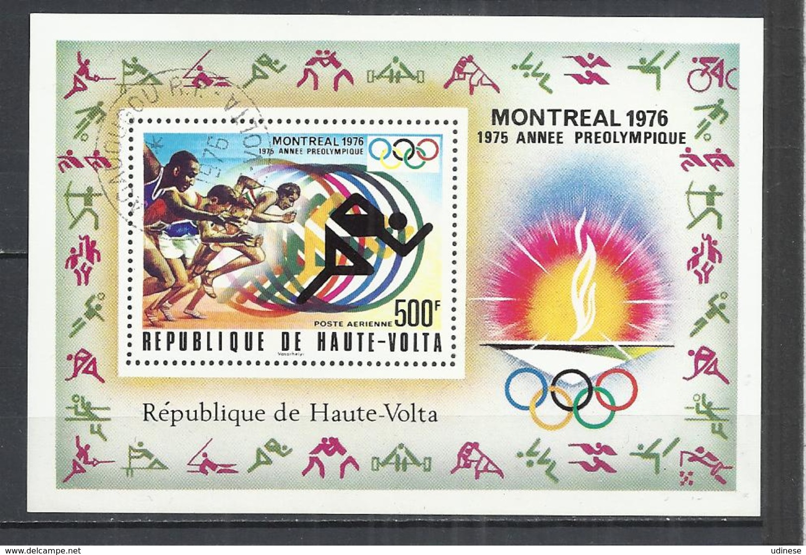 UPPER VOLTA 1976 - OLYMPIC GAMES - SOUVENIR SHEET - USED OBLITERE GESTEMPELT USADO - Estate 1976: Montreal