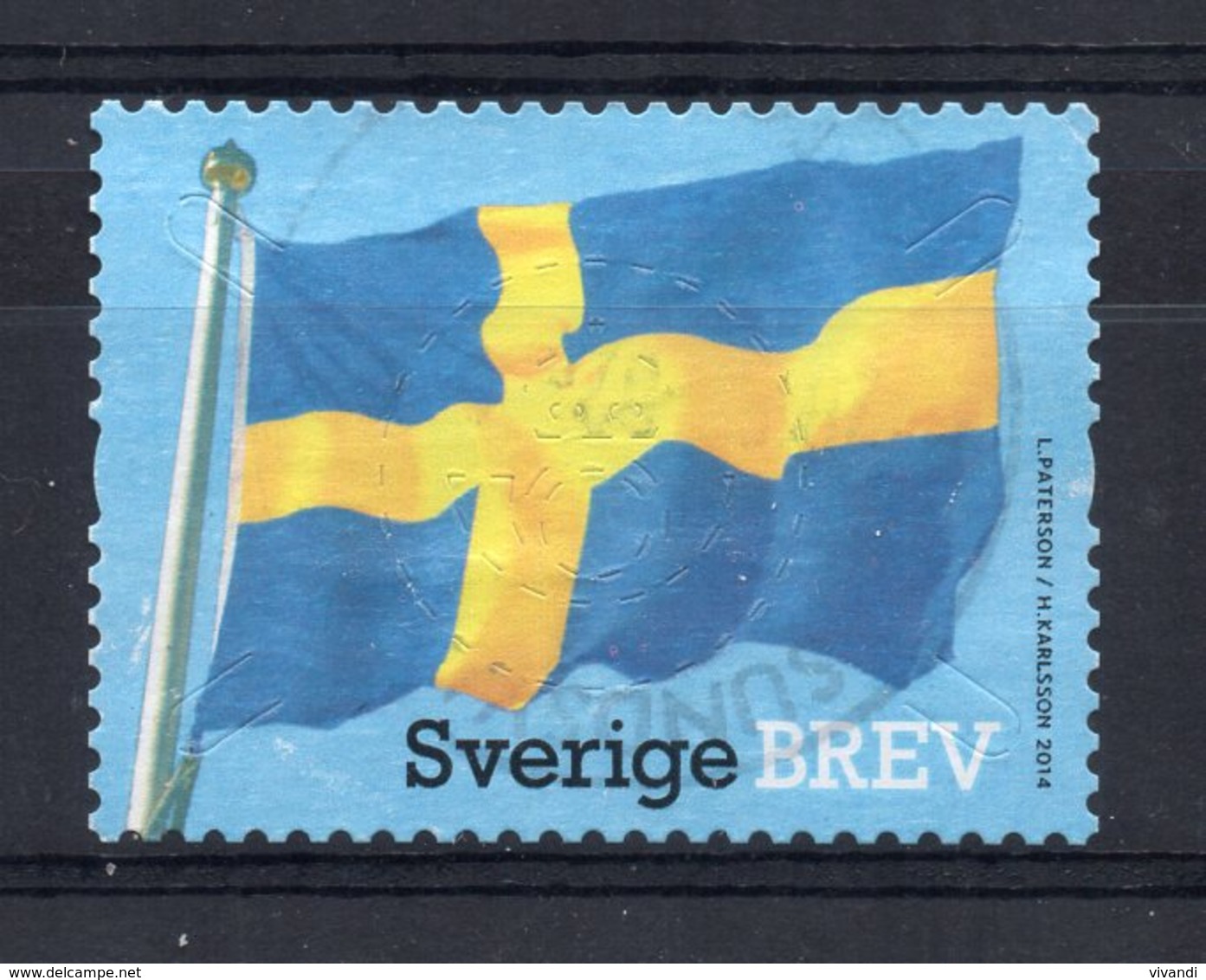 Sweden - 2014 - National Flag - Used - Oblitérés