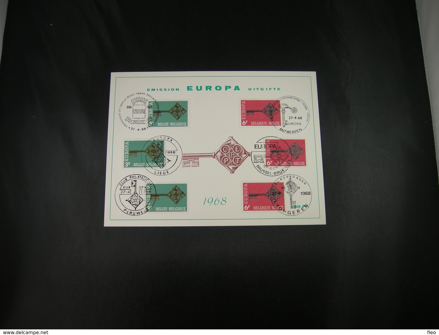 BELG.1968 1452 & 1453 FDC Phila Card : " Europa 1968  " - 1961-1970