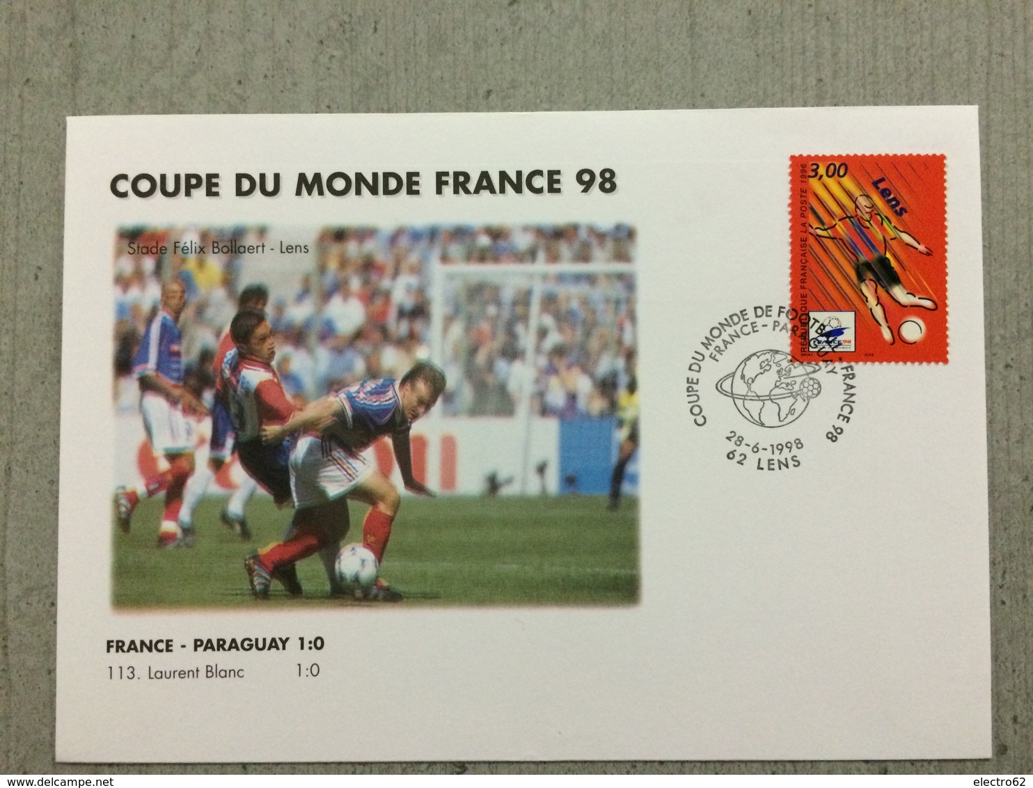 Coupe Du Monde De Football 1998, France-Paraguay 28 Juin 1998 Au Stade Felix Bollaert Lens - 1998 – France