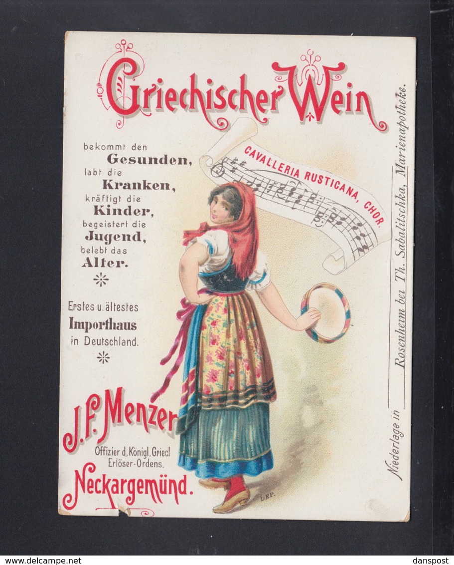 Werbung Griechischer Wein J.F. Menzer Neckargemünd (5) - Neckargemünd