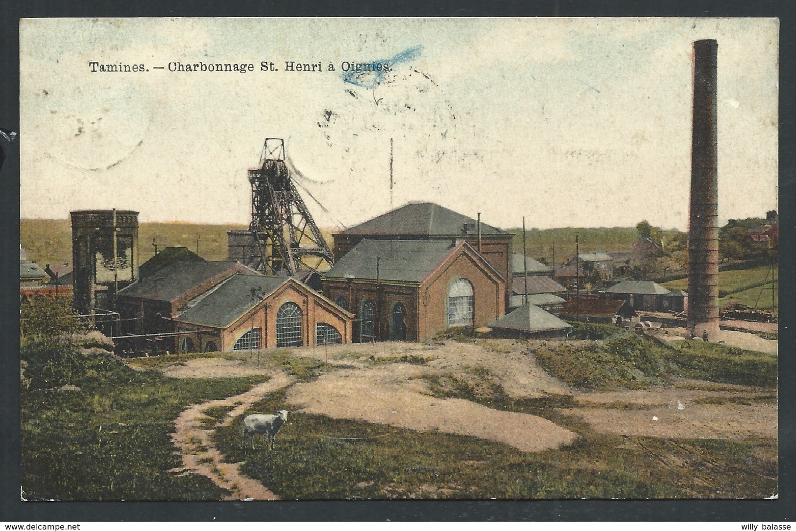 +++ CPA - TAMINES - Charbonnage St Henri à OIGNIES - 1908   // - Sambreville