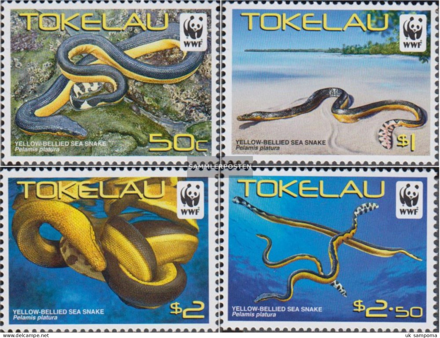 Tokelau 408-411 (complete Issue) Unmounted Mint / Never Hinged 2011 Plättchenseeschlange - Tokelau