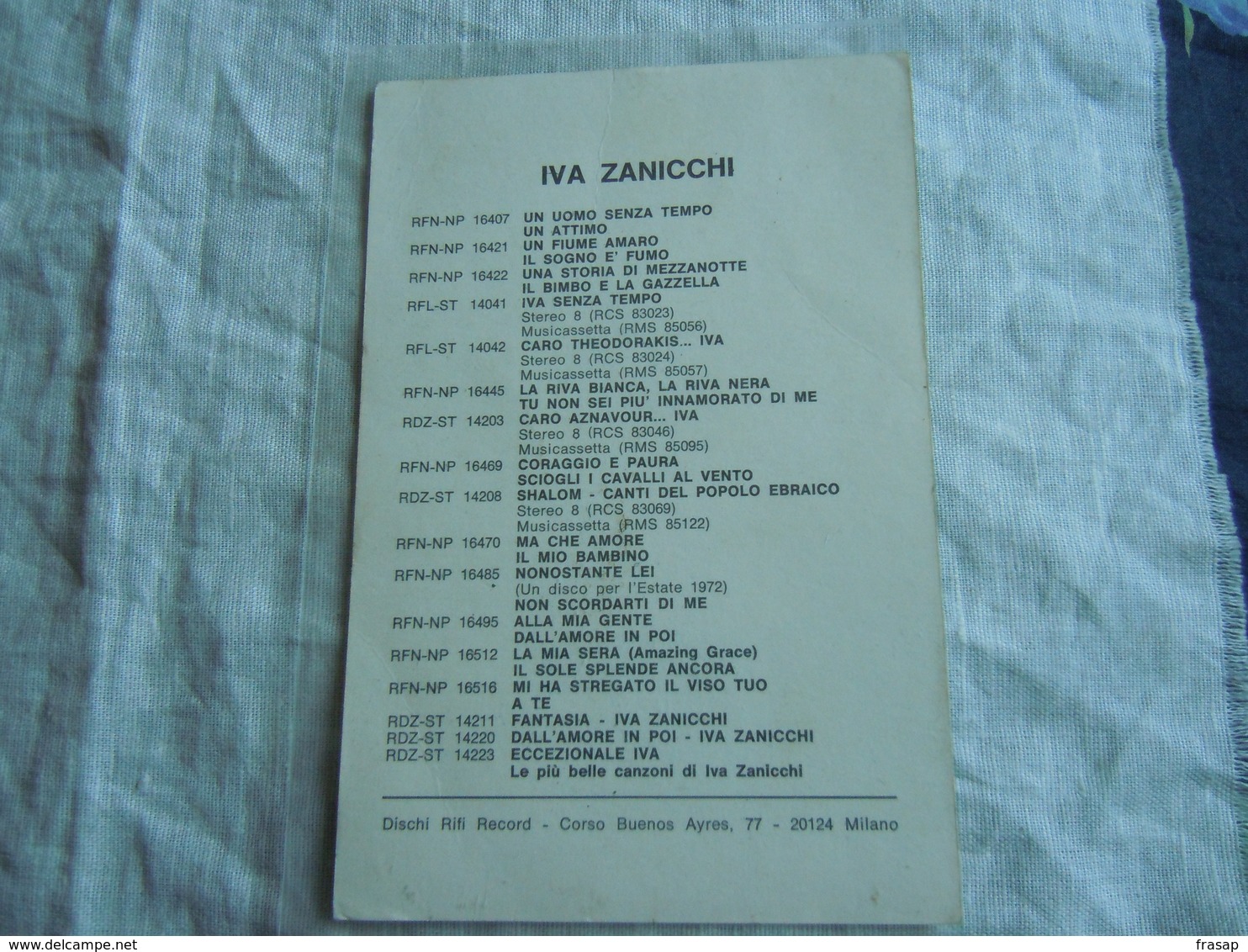 Iva Zanicchi Cartolina RI FI RECORD Anni '70 Singers Chanteurs Musique - Cantanti E Musicisti