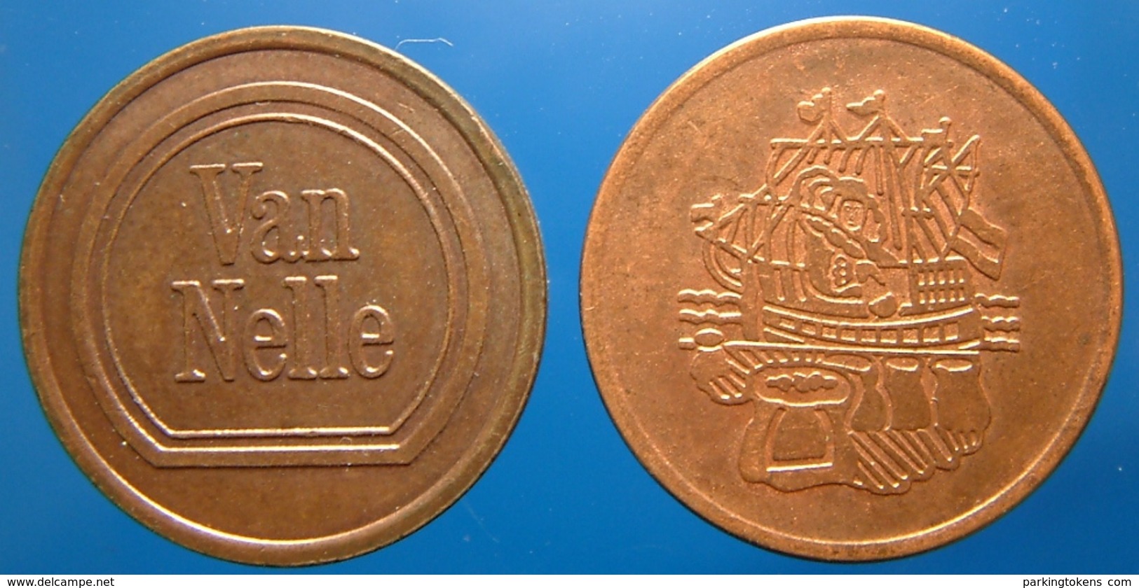 KB313-4 - VAN NELLE - Rotterdam - Bz/WM 22.5mm - Coffee Machine Token - Schip Boot Schiff Boat Ship Démarrage - Profesionales/De Sociedad