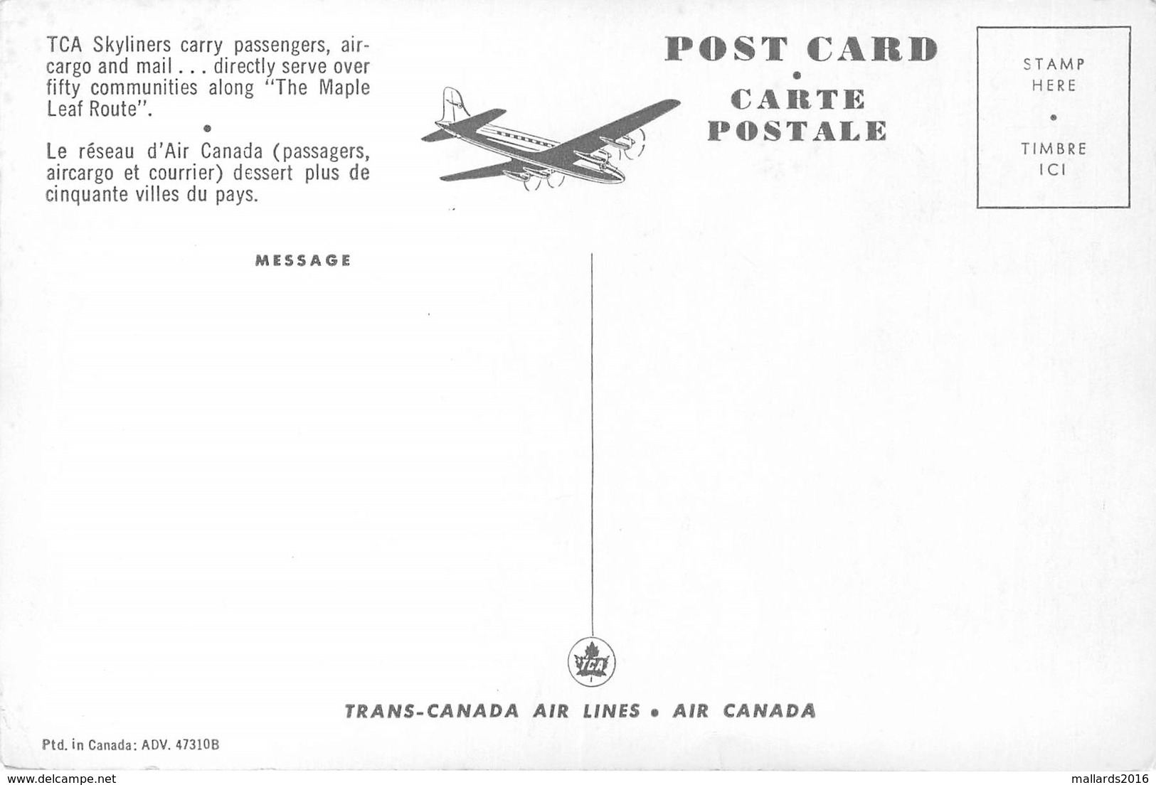 TCA PORTS OF CALL IN THE UNITED STATES - TRANS-CANADA AIR LINES #87450 - Other & Unclassified